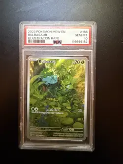 Pokemon SV Scarlet & Violet 151 Bulbasaur 166/165 IR Holo EN 2023 PSA 10 - Image 1