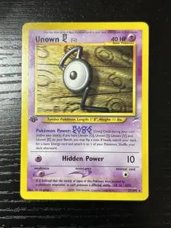 Unown [Q] 27/105 Rare 1st Edition Neo Destiny Pokemon Card - Near Mint - Image 3