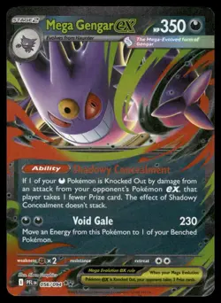 Pokemon Cards Mega Gengar ex 056/094 Phantasmal Flames Double Rare NM *9 - Image 1
