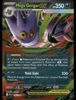 Pokemon Cards Mega Gengar ex 056/094 Phantasmal Flames Double Rare NM *5 - Image 1