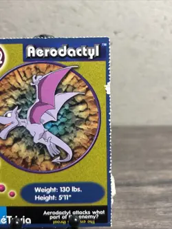 1999 Pokemon Burger King PokeTrivia Movie Card #142 Aerodactyl, Original 151-MP - Image 3