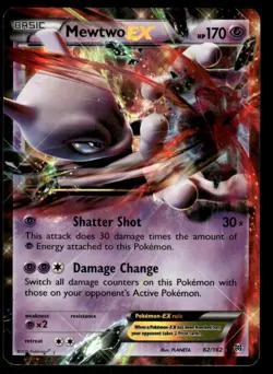 Pokemon Cards Mewtwo EX 62/162 BRKthrough Holo EX Rare NM - Image 1