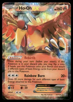 Pokemon Cards Ho-Oh EX 22/124 Dragons Exalted Holo EX Rare NM - Image 1