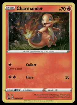 Pokemon Cards Charmander SWSH092 Sword & Shield Promo Holo Promo LP - Image 1