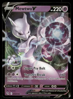 Pokemon Cards Mewtwo V 030/078 Pokemon GO Holo V Rare NM *2 - Image 1