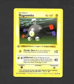 Magnemite 53/102 - 1st Edition Base Set (Shadowless) Pokemon Card Keji Kinrbuchi - Image 1