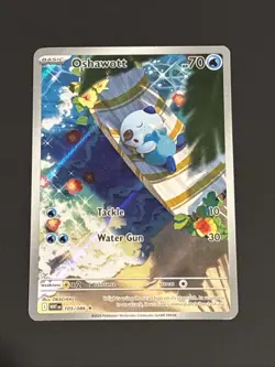 Pokemon Oshawott TCG White Flare Illustration Rare Holo Card SV11W 105/086 - Image 1