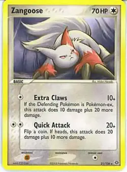 Pokemon Card - Emerald 21/106 - ZANGOOSE (rare) - NM - Image 1