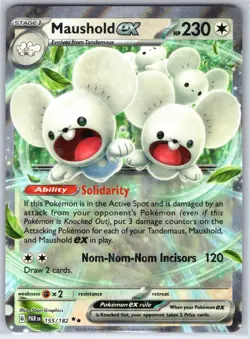Maushold ex 155/182 Double Rare Paradox Rift Pokemon Holo Near Mint - Image 1