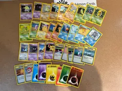 35 Base Set Pokemon Card Lot Vintage WOTC No Dups - Image 1