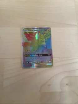 3 Sleeved Tag Team Rainbow GX full art Pokemon Cards 2019 - Image 1