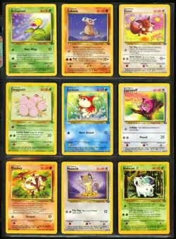 1999 Pokemon JUNGLE & FOSSIL Set COMPLETE Unlimited Edition COMMON Cards Lot NM - Image 2