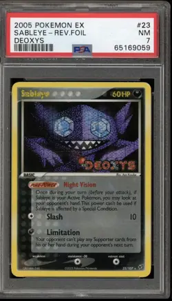 Pokemon 2005 EX Sableye-Rev.Foil Deoxys #23 PSA 7 - Image 1