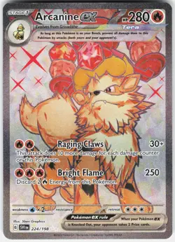 Pokemon Arcanine ex 224/198 Ultra Rare Scarlet & Violet Pokemon Holo Near Mint - Image 1