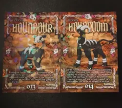 HOUNDOUR HOUNDOOM X2 Cards Prisma Trick Or Treat Halloween Cracked Ice Holo - Image 1