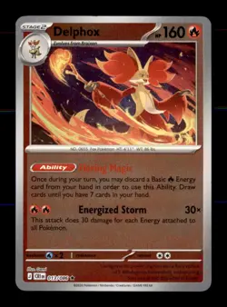 Delphox 013/086 Rare Chaos Rising Pokemon Reverse Holo Near Mint - Image 1