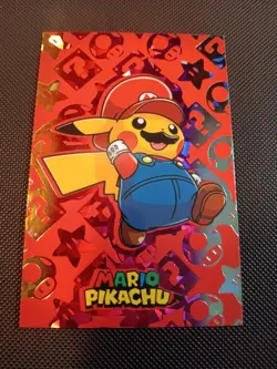 Mario Pikachu #2 Rainbow Holo Pokemon 2024 Card Database Merry Christmas Peru - Image 1