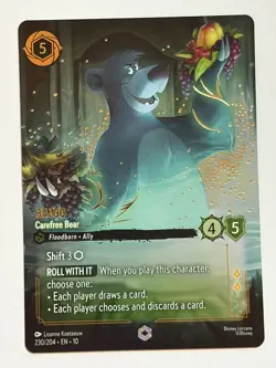 ENCHANTED Baloo - Carefree Bear 230/204 Disney Lorcana Whispers In The Well - Image 1