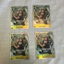 Playset Bandai One Piece TCG Roronoa Zoro OP15-113 SR Yellow English x4 - Image 1