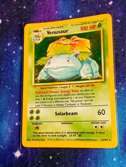 Venusaur Holo Card 15/102 Base Set Unlimited HP - Image 1