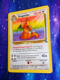 Pokemon Fossil Set Dragonite Card 19/62 Non-Holo, WOTC MP - HP - Image 1