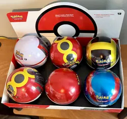 Pokemon TCG Pokeball Tins w/3 packs 2025 Q4 - 6 Tin set- All Pokeballs Sealed - Image 1