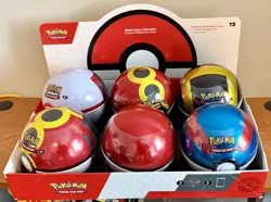 Pokemon TCG Pokeball Tins w/3 packs 2025 Q4 - 6 Tin set- All Pokeballs Sealed - Image 2