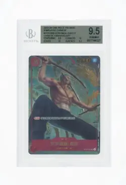 2022-24 One Piece PROMOS #0P01025 Chinese Anver Roronoa Zoro P BGS GEM MINT 9.5 - Image 1