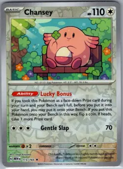 Chansey 113/165 Reverse Holo SV: Scarlet & Violet 151 - Pokemon Card - NM - Image 1