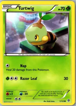 Pokemon Card - Turtwig Plasma Storm 1/135 Common - Mid Era - Image 1