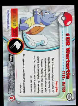 Pokemon Card - Wartortle Topps TV Animation Edition 08 Flame Holo Black Logo - Image 2