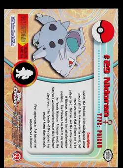 Pokemon Card - Nidoran F Topps Chrome TV Animation Edition 29 Foil - Image 2