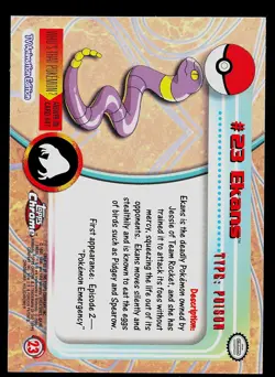 Pokemon Card - Ekans Topps Chrome TV Animation Edition 23 Foil - Image 2