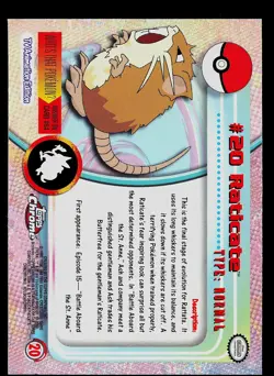 Pokemon Card - Raticate Topps Chrome TV Animation Edition 20 Foil - Image 2