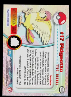 Pokemon Card - Topps Pidgeotto TV Animation Edition 17 Foil Blue Logo - Image 2