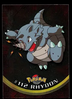 Pokemon Card - Topps TV Animation Edition Rhydon 112 Foil Blue Logo - Image 1