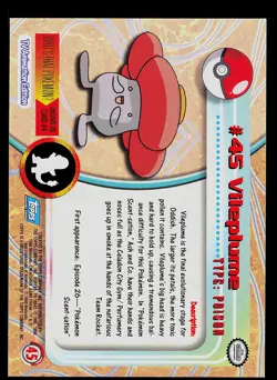 Pokemon Card - Topps Blue Logo TV Animation Edition Vileplume #45 Foil - Image 2