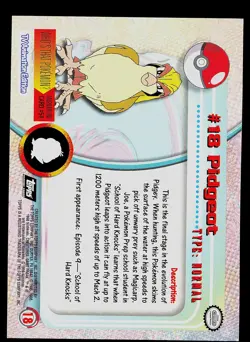 Pokemon Card - Topps Black Logo TV Animation Edition Pidgeot #18 Foil Rays - Image 2