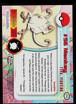 Pokemon Card - Topps Chrome TV Animation Edition Mankey #56 - Image 2