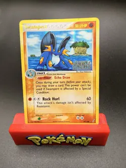 Swampert Crystal Guardians Reverse Holo Card 27/100 STAMPED Gold Pokemon MP/HP - Image 1