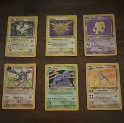 Pokemon TCG Fossil Unlimited 6-Card Lot Magneton Zapdos Hypno etc - Image 1