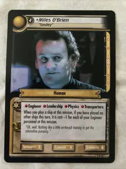 Star Trek CCG 2E Fractured Time MILES O’BRIEN SMILEY Card NEVER PLAYED - Image 1