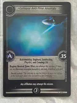 Star Trek CCG 2E Fractured Time COLLAPSE ANTI-TIME ANOMALY Card NEVER PLAYED - Image 1