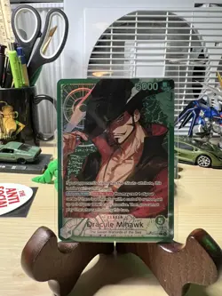 Bandai One Piece Card Game Dracule Mihawk Alternate Art Leader OP14-020 English - Image 1