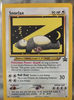 POKEMON WOTC BLACK STAR PROMO #49 SNORLAX WELL CENTERED CLEAN! - Image 1