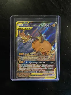 Pokemon TCG Raichu & Alliance Raichu 221/236 Tag Team Nm Single Unified Minds - Image 1