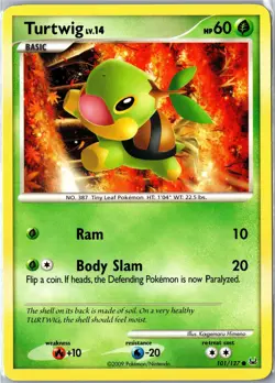 Pokemon Card - Turtwig 101/127 Platinum Common Lightly Played - Image 1