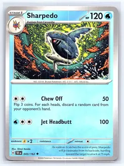 Sharpedo 043/162 Uncommon Temporal Forces Pokemon Near Mint - Image 1