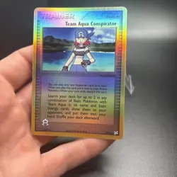 Team Aqua Conspirator - 77/95 Pokemon Ex Team Magma vs. Aqua Reverse Holo NM -g - Image 3