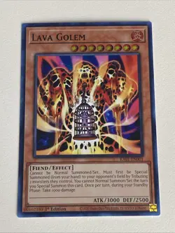 Yugioh - Lava Golem x 3 - 1st Edition Super Rare NM - Free Holo Card - B - Image 2